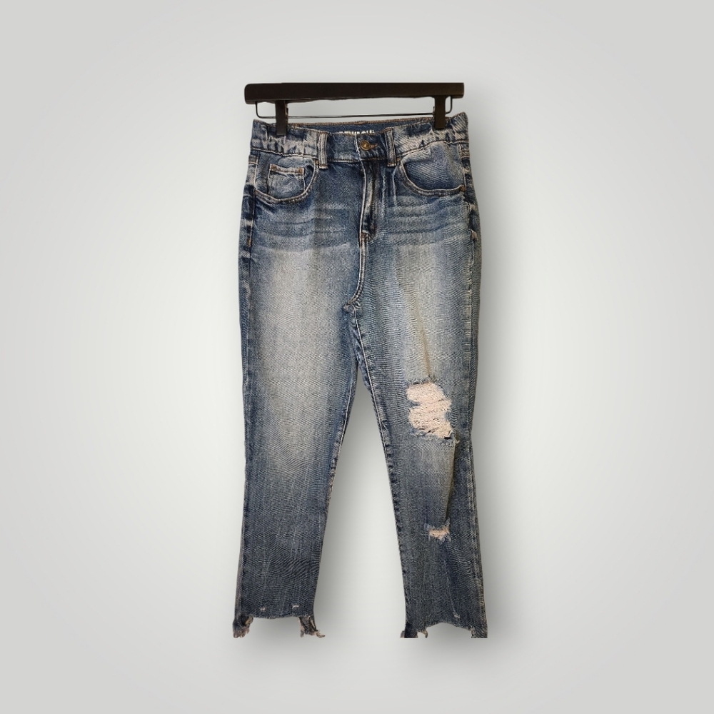 Rewash Distressed Blue Jeans high rise straight leg size 3 26 j22409ans